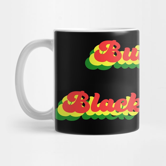 Built By Black History in 70s Multicolor Text by tropicalteesshop